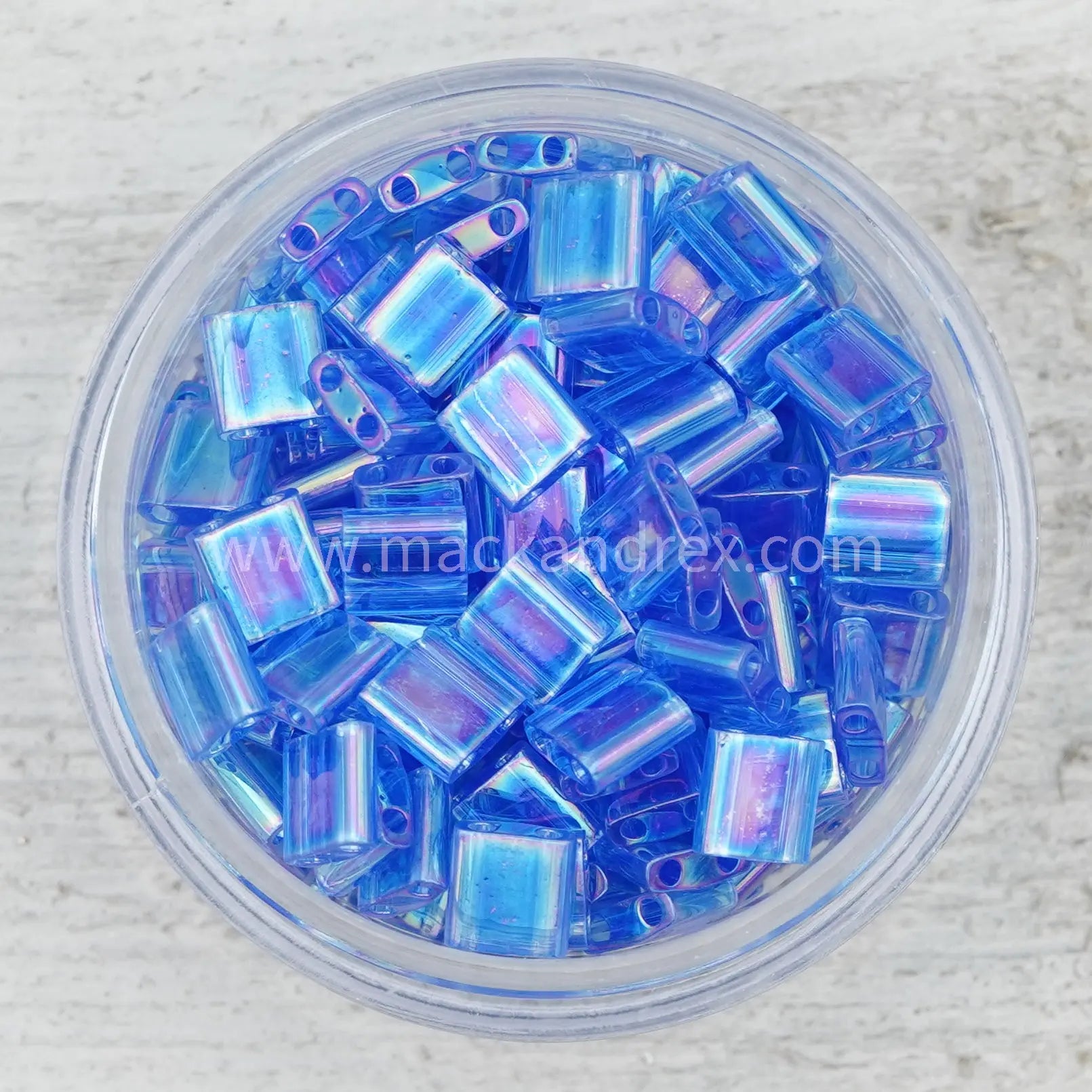 0261 Quarter Tila Beads - Sapphire Rainbow - Mack & Rex