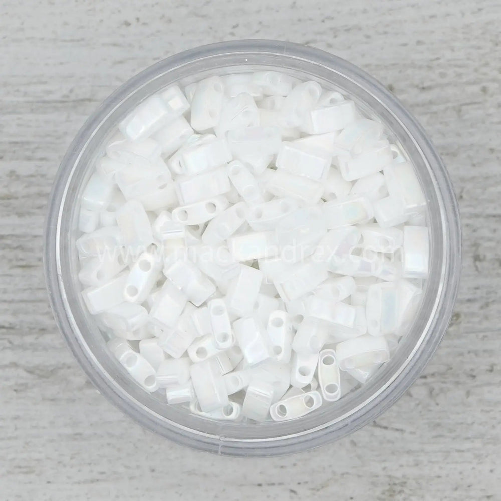 0471 Half Tila Beads - White Rainbow - Mack & Rex HTL0471, HTL-471