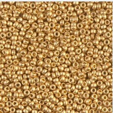 24K Gold Plated Matte Metallic Seed Beads | R11B-0191F | 11/0 Miyuki Rocaille | RR11-0191F | Round Seed Beads - Mack & Rex
