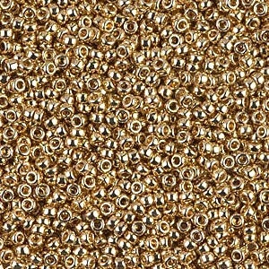 24kt Gold Light Plated 15/0 seed beads || RR15-0193 - Mack & Rex