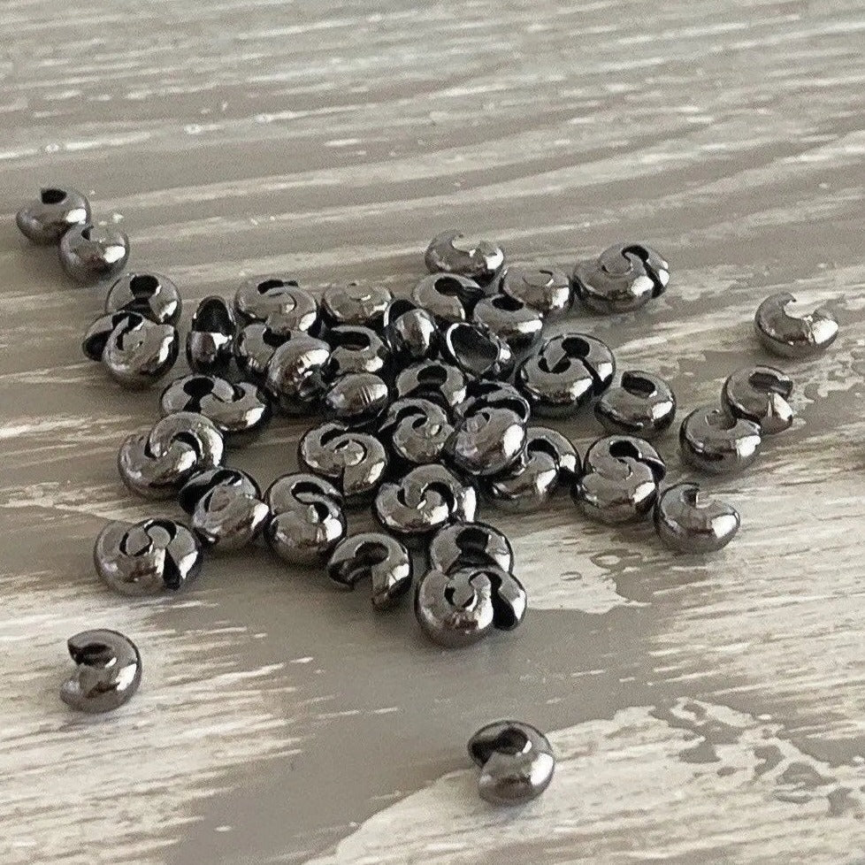 4mm Gunmetal Crimp Covers - Mack & Rex