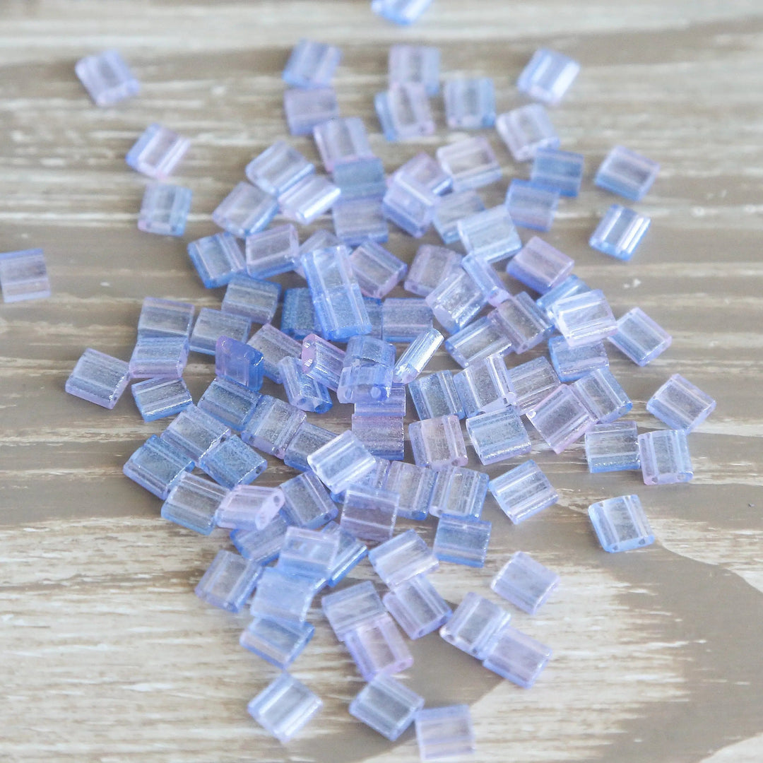 6013 - Glitter Periwinkle Designer Tile Beads - Mack & Rex