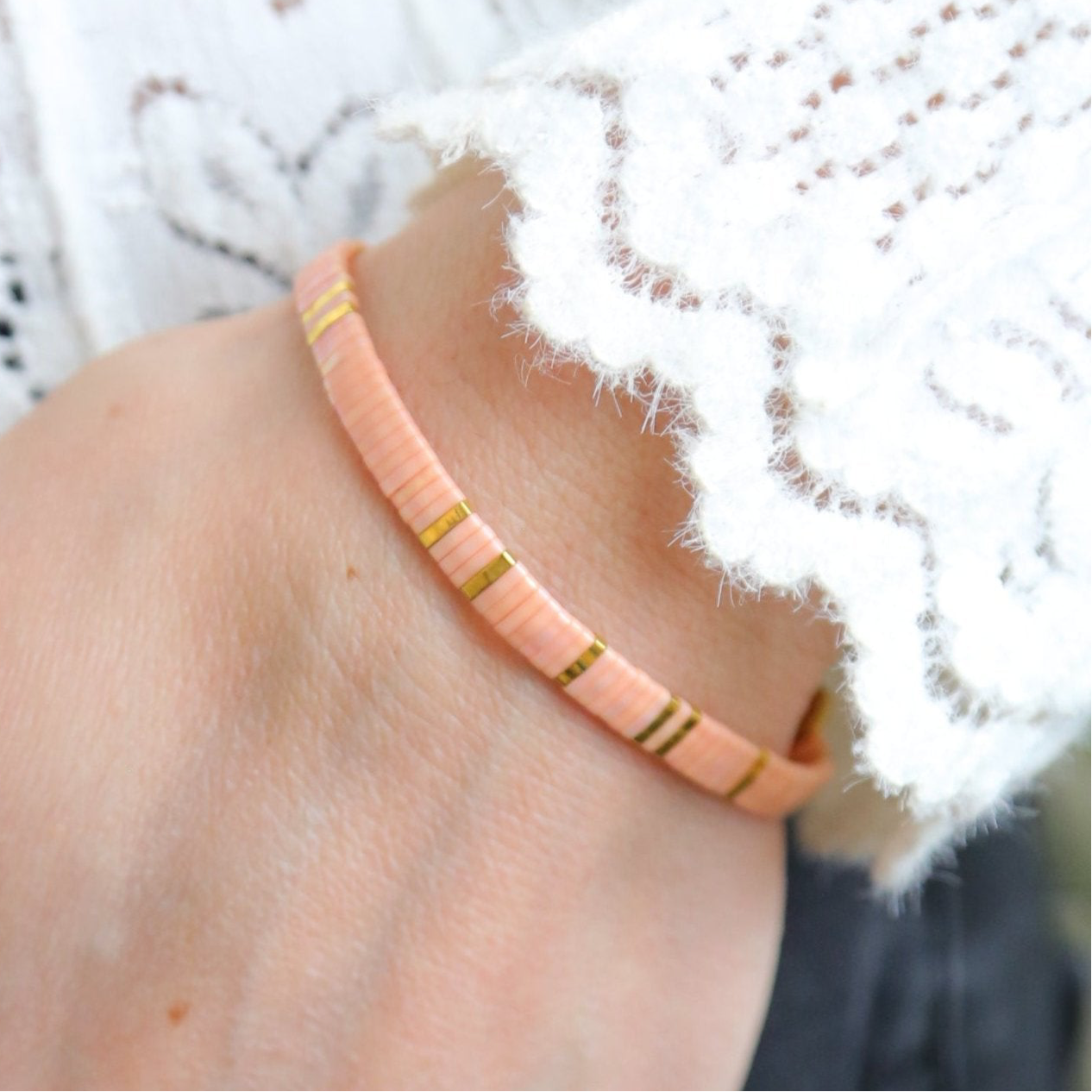 Mack & Rex Coral Cove Tila Bead Bracelet - Miyuki Glass Tila Beads