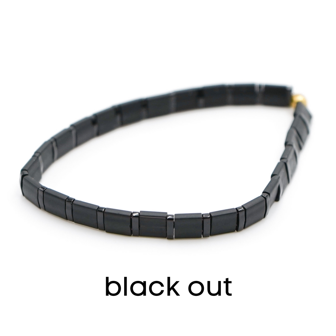 BLACK & SILVER - Tila Bead Bracelets - Mack & Rex