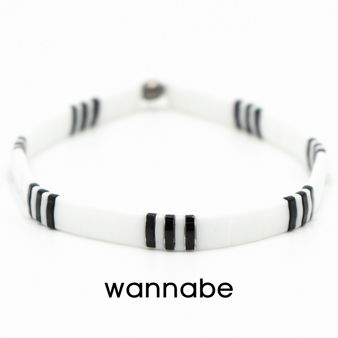 BLACK & SILVER - Tila Bead Bracelets - Mack & Rex