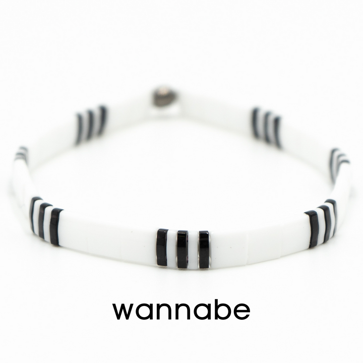 BLACK & SILVER - Tila Bead Bracelets - Mack & Rex