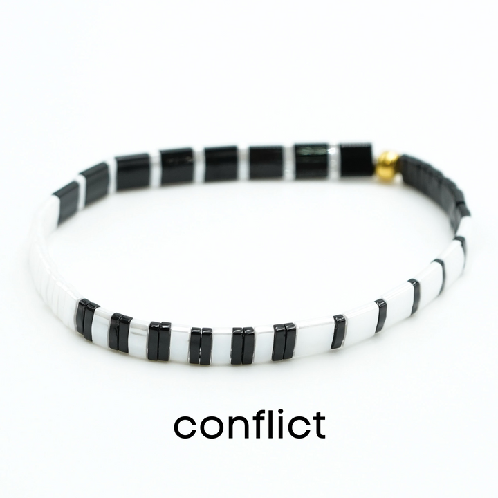 BLACK & SILVER - Tila Bead Bracelets - Mack & Rex