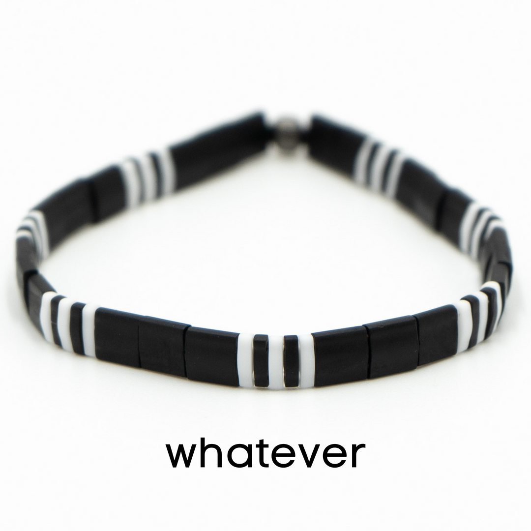 BLACK & SILVER - Tila Bead Bracelets - Mack & Rex