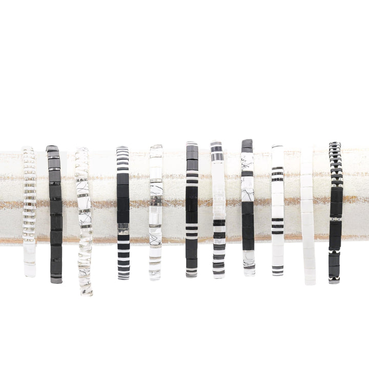 BLACK & SILVER - Tila Bead Bracelets - Mack & Rex
