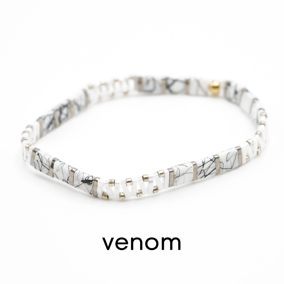 BLACK & SILVER - Tila Bead Bracelets - Mack & Rex