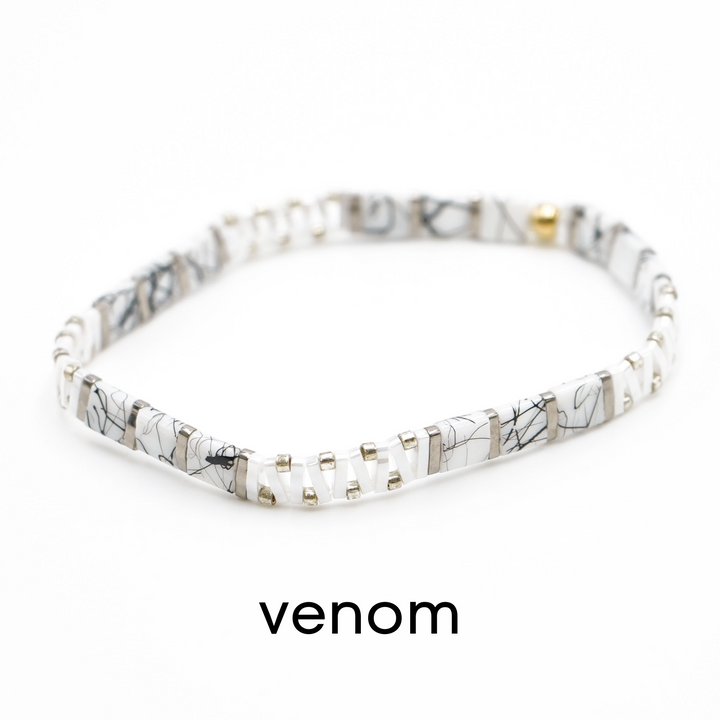 BLACK & SILVER - Tila Bead Bracelets - Mack & Rex