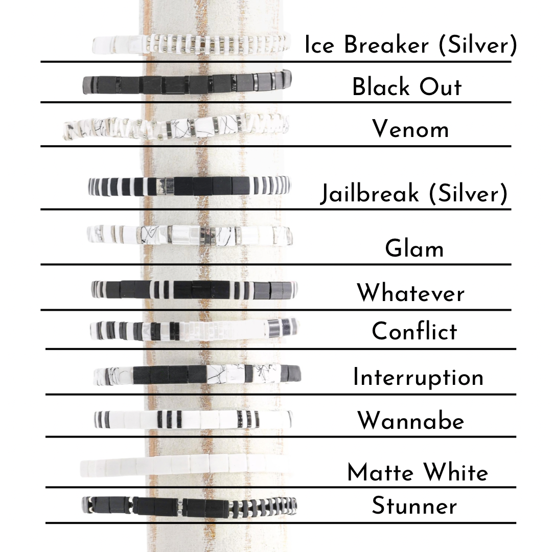 BLACK & SILVER - Tila Bead Bracelets - Mack & Rex