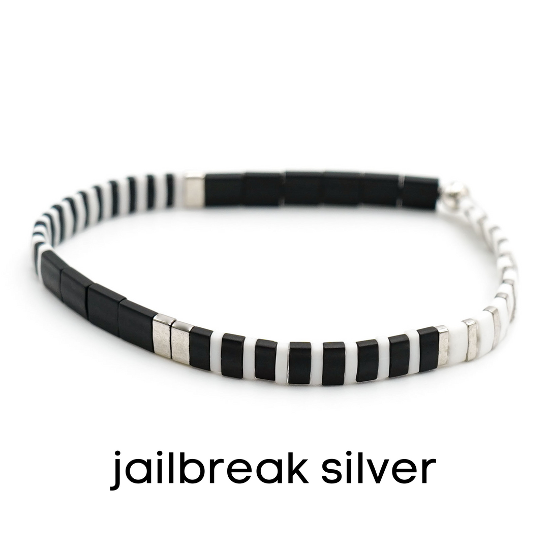 BLACK & SILVER - Tila Bead Bracelets - Mack & Rex