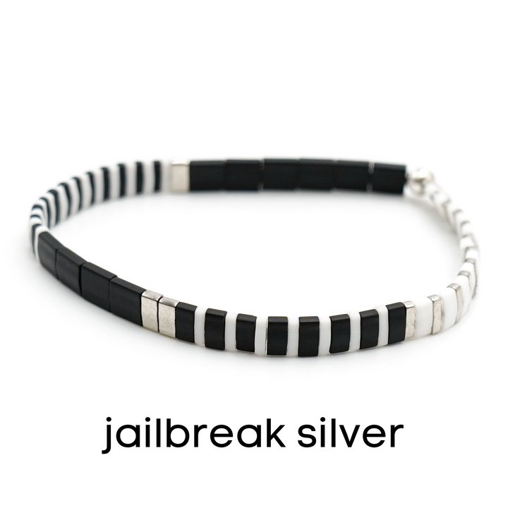 BLACK & SILVER - Tila Bead Bracelets - Mack & Rex