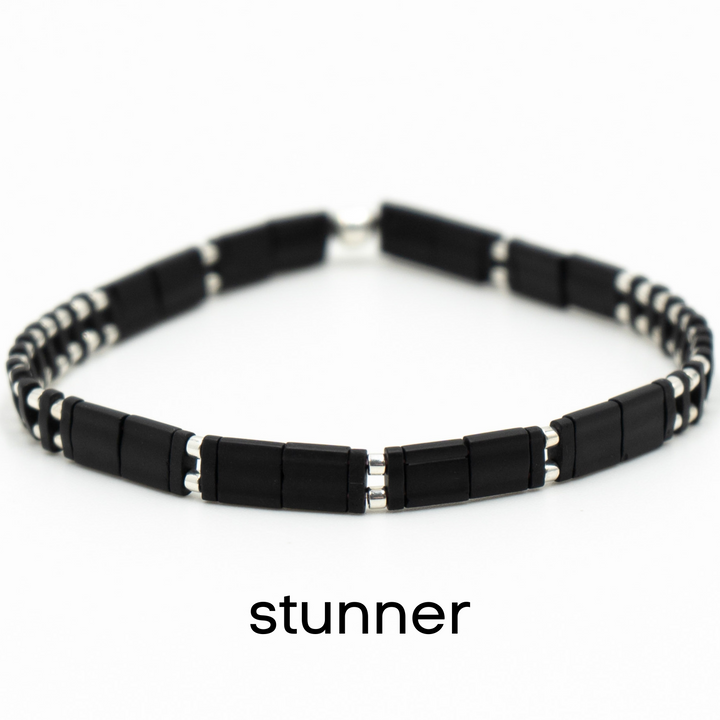 BLACK & SILVER - Tila Bead Bracelets - Mack & Rex