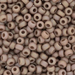 Beige opaque glazed frosted rainbow lavender 6/0 seed beads || RR6-4694 || 6-4694 - Mack & Rex