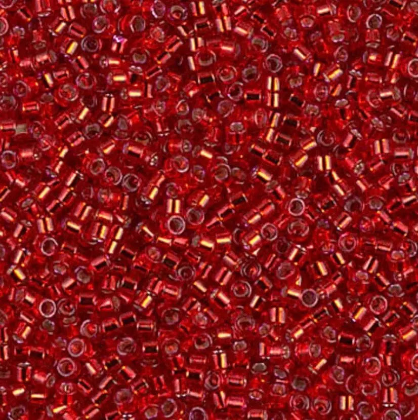 a close up of a bunch of red beads