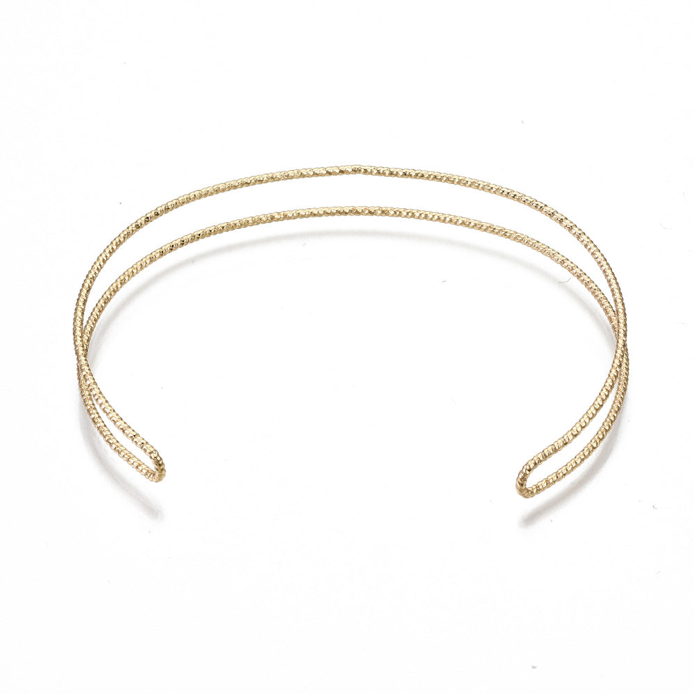 DOUBLE GOLD - Double Band Textured Cuff - Accent Bracelet - Mack & Rex