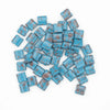 Dirty Cyan - Tile Beads Specialty colors TL6085- flat square glass tile beads for jewelry - Mack & Rex