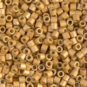 Duracoat Galvanized Matte Gold 8/0 Delica || DBL-1832F || Miyuki Delica Seed Beads || Mack and Rex || Wholesale glass beads in bulk - Mack & Rex