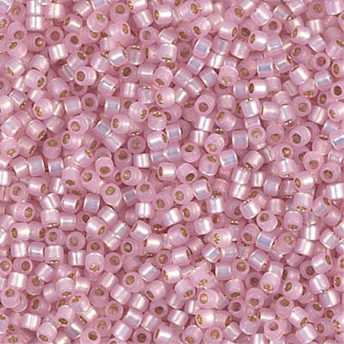 Dyed Light Rose Silverlined Alabaster 10/0 Delica || DBM-0624 || Delica Seed Beads - Mack & Rex