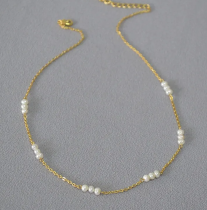 EVIDENCE | 18K Gold Plated Pearl Necklace | 15 Inch
