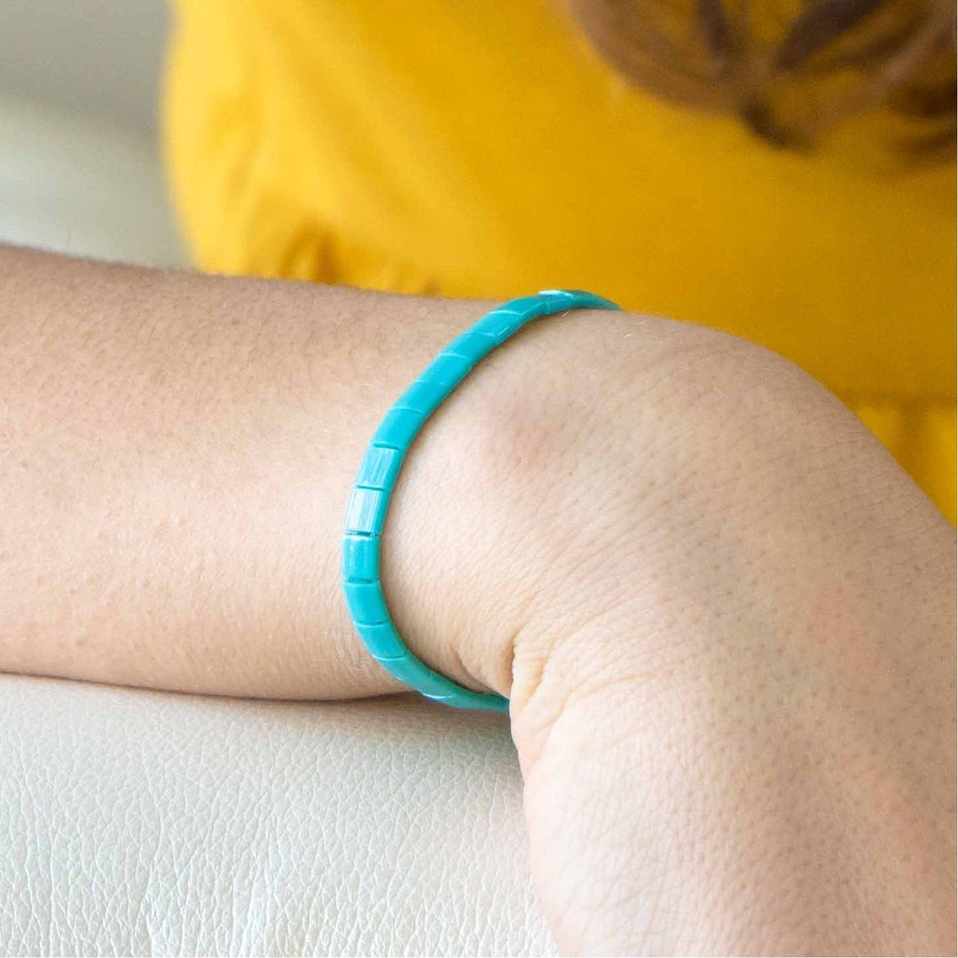 GLOSSY TEAL - Tila Bead Bracelet | Single - Mack & Rex