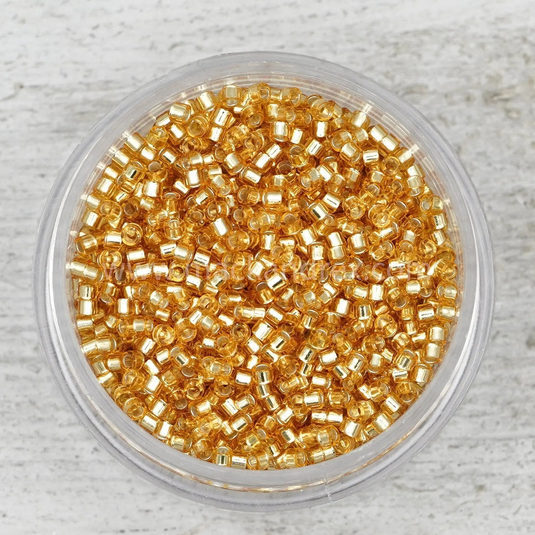 Gold Transparent Silver Lined 11/0 Delica Seed Beads || DB-0042 | 11/0 delica beads || DB0042
