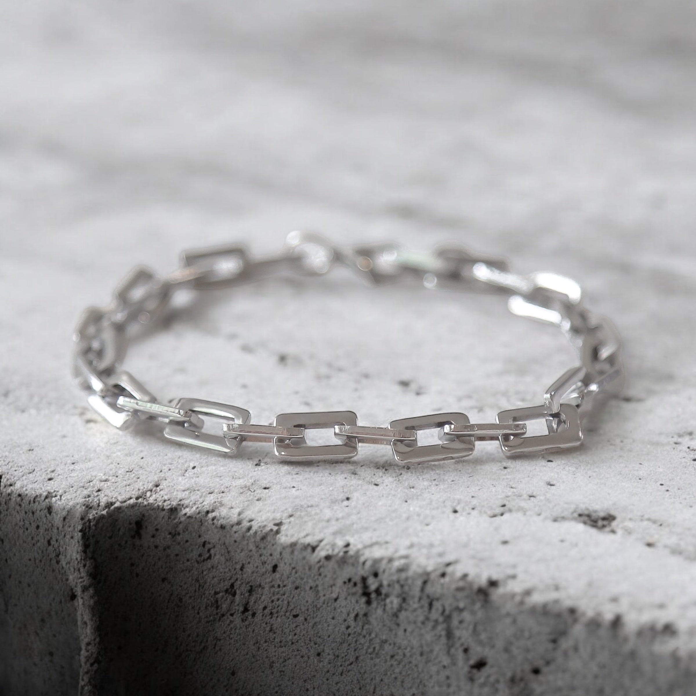 Mack & Rex Curb Check Silver Men'S Chain Bracelet – Silver Chain