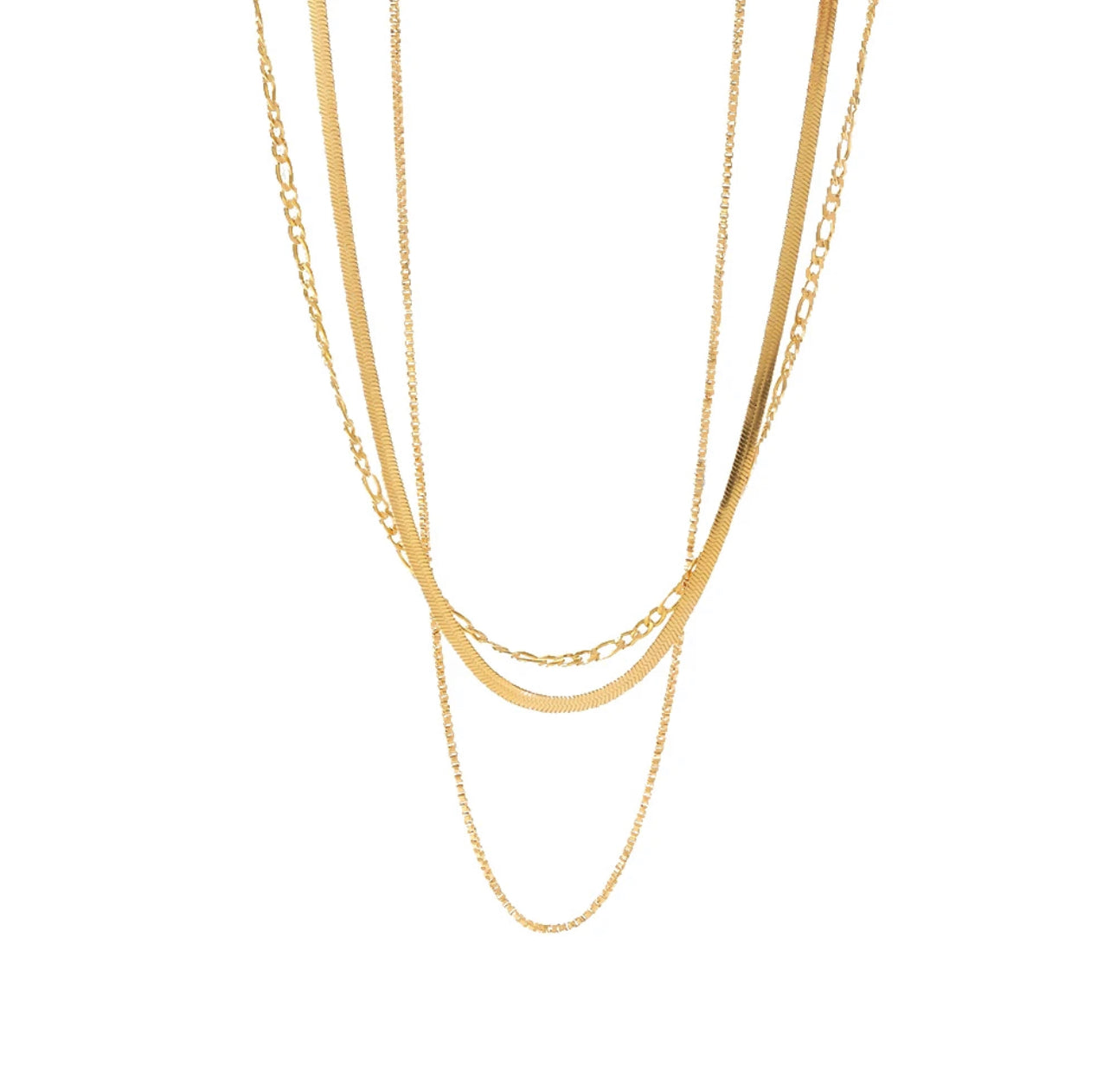a gold necklace with a chain attached to it
