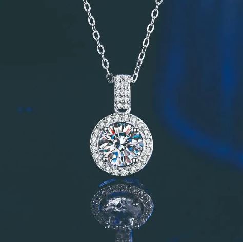 Marlow Sterling Silver CZ Zircon Round Pendant Necklace
