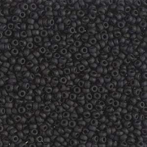 Matte Black 11/0 Round Seed beads || RR11-0401F - Mack & Rex