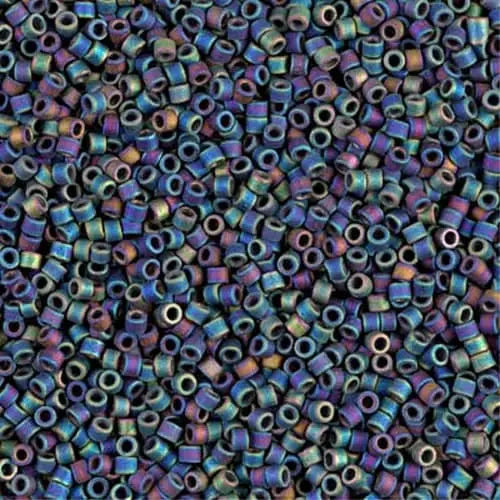 Matte Black AB 11/0 delica beads || DB0871