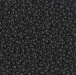 Matte Black | R11B-0401F 11/0 Miyuki rocaille || RR11-0401F - Mack & Rex