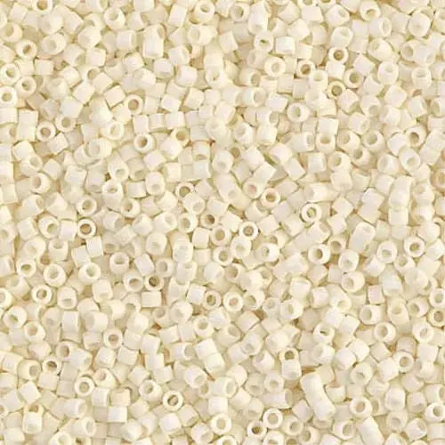 Matte Opaque Cream 11/0 delica beads || DB0352