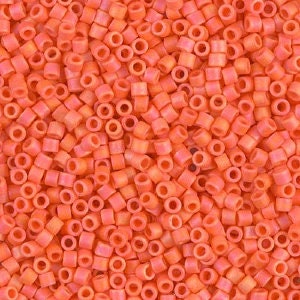 Matte Opaque Orange AB 10/0 Delica || DBM-0872 || Delica Seed Beads - Mack & Rex