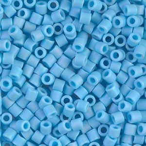 Matte Opaque Turquoise Blue AB 8/0 Delica || DBL-0879 || Miyuki Delica Seed Beads || Mack and Rex || Wholesale glass beads in bulk - Mack & Rex