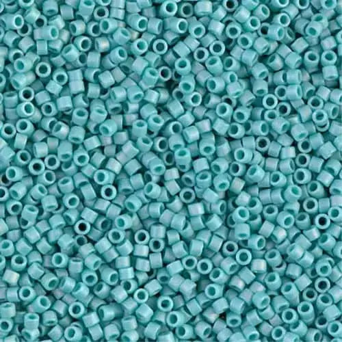 Matte Opaque Turquoise Green AB 11/0 delica beads || DB0878