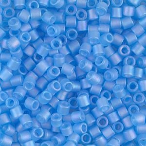 Matte Transparent Aqua AB 8/0 Delica || DBL-0861 || Miyuki Delica Seed Beads || Mack and Rex || Wholesale glass beads in bulk - Mack & Rex