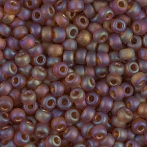 Matte Transparent Dark Topaz AB 8/0 seed beads || RR8-0134FR - Mack & Rex