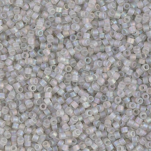 Matte Transparent Gray Mist AB 11/0 delica beads || DB1286