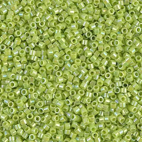 Opaque Chartreuse AB 11/0 delica beads || DB0169