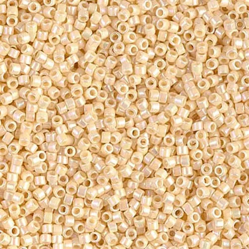 Opaque Cream AB 11/0 delica beads || DB0157