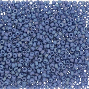 Opaque Matte Glazed Hydrangea Blue Rainbow 15/0 seed beads || RR15-4704 - Mack & Rex