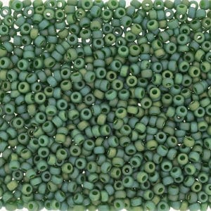 Opaque Matte Glazed Pine Rainbow 15/0 seed beads || RR15-4699 - Mack & Rex
