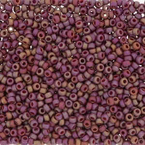 Opaque Matte Glazed Poinsettia Rainbow 15/0 seed beads || RR15-4696 - Mack & Rex