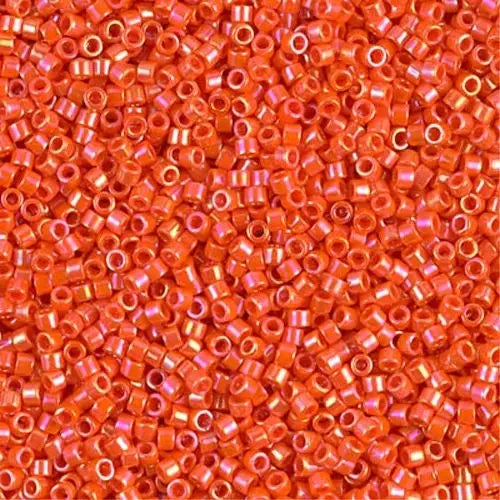 Opaque Orange AB 11/0 delica beads || DB0161
