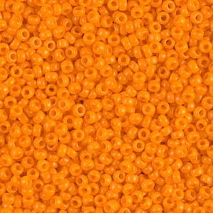 Opaque Tangerine 15/0 seed beads || RR15-0405 - Mack & Rex