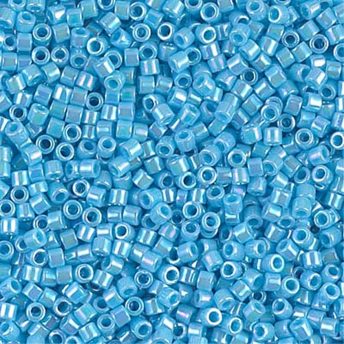 Opaque Turquoise Blue AB 10/0 Delica || DBM-0164 || Delica Seed Beads - Mack & Rex