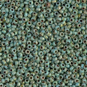 Opaque Turquoise Blue Picasso 11/0 Miyuki rocaille || RR11-4514 - Mack & Rex